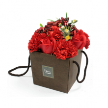  Red Rose & Carnation - Soap Flower Bouquet 